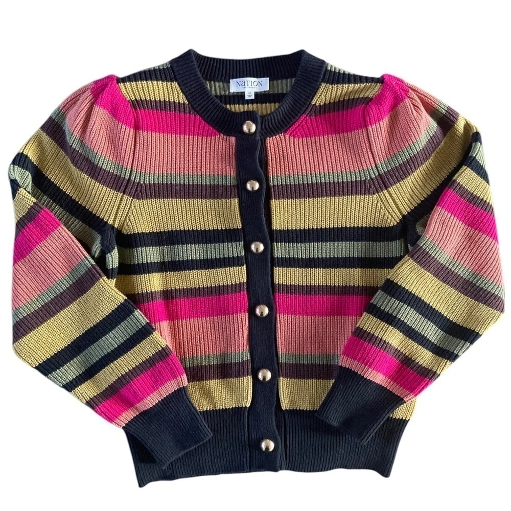 Nation Ltd Carmela Cardigan in Vintage Stripe NWOT Alpaca Cotton Striped Sweater